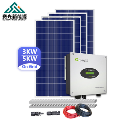 ระบบพลังงานแสงอาทิตย์กลางแจ้ง 15kw บนเครือข่ายที่มีแผ่นซิลิคอนโมโนคริสตัลลิน