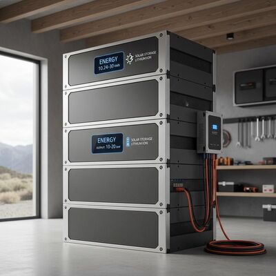 แบตเตอรี่เก็บพลังงานแสงอาทิตย์ลิเธียมไอออน 10.24kWh ถึง 30kWh ช่วงกำลังขับ 10 ถึง 20 KWh ระบบกักเก็บพลังงานนอกกริด