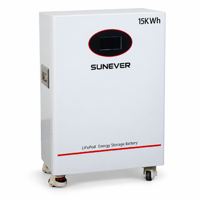 SUNEVER TD-15 51.2V 300Ah LiFePO4 แบตเตอรี่เก็บพลังงานแสงอาทิตย์ 15.36kWh 200A CAN RS485 แบบตั้งพื้น