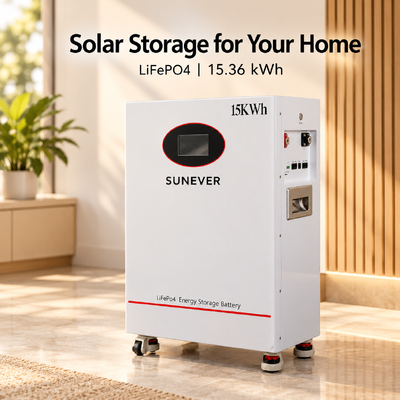 SUNEVER TD-15 แบตเตอรี่พลังแสงอาทิตย์ 15kWh สําหรับสํารองบ้าน 51.2V 300Ah LiFePO4