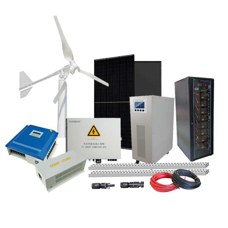 Home Off Grid ระบบพลังงานไฮบริด พลม ไฮบริดควบคุมพลังงานแสงอาทิตย์ 3KW พลังงานกําเนิดหินพัดลม