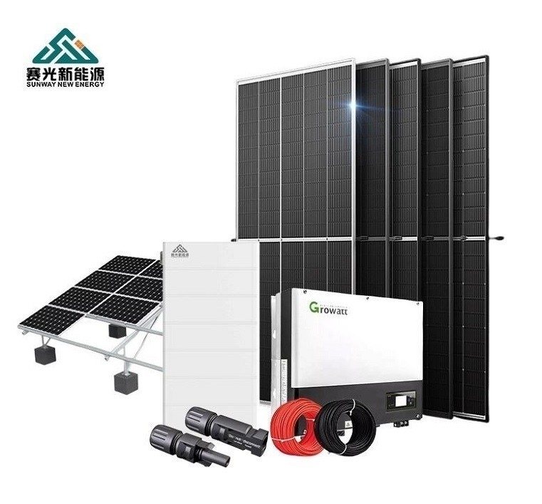 ระบบพลังงานแสงอาทิตย์บ้าน 10kW ที่ใช้พลังงานจากแผ่นพลังงานแสงอาทิตย์ 10000w ชุดและที่เก็บของรวม