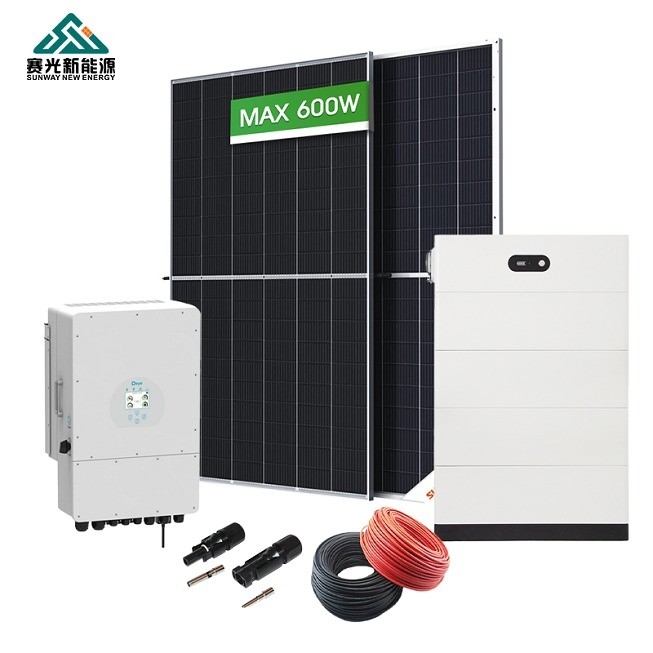 5000w 6000w ระบบพลังงานแสงอาทิตย์ไฮบริด 8000w ด้วยแบตเตอรี่ประเภท Lifepo4