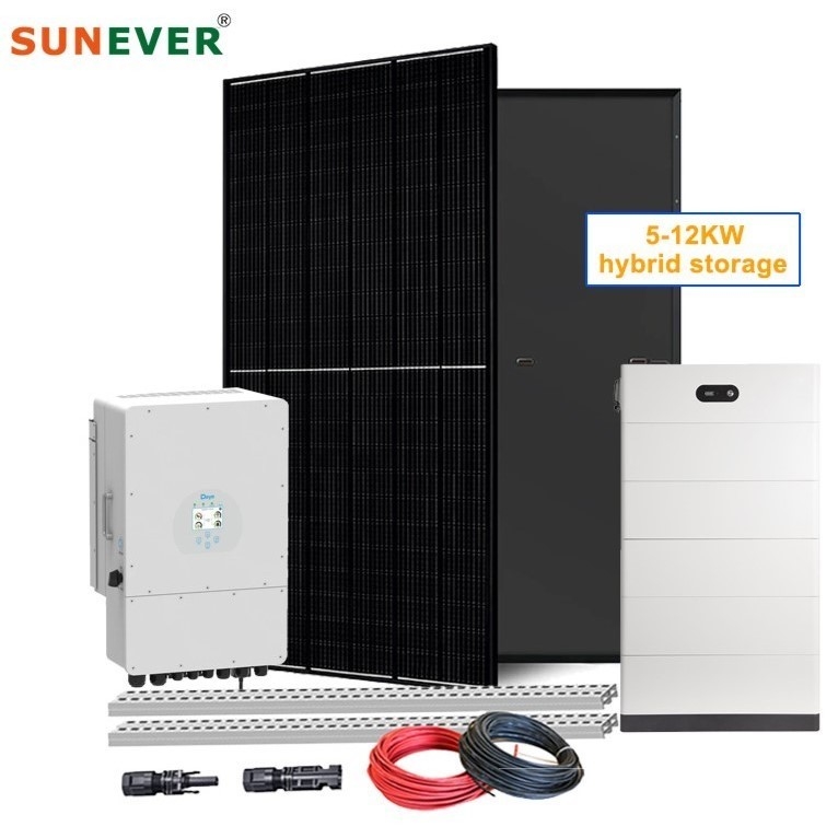 เวลาทํางาน 24 ชั่วโมง 6kw 8kw 10kw แบตเตอรี่ไฮบริด โซลาร์ไฟฟ้า