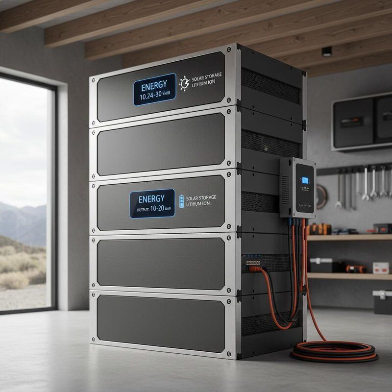แบตเตอรี่เก็บพลังงานแสงอาทิตย์ลิเธียมไอออน 10.24kWh ถึง 30kWh ช่วงกำลังขับ 10 ถึง 20 KWh ระบบกักเก็บพลังงานนอกกริด