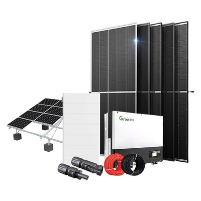 Off Grid 12kw ระบบพลังงานแสงอาทิตย์ไฮบริด ด้วยแพนลท์พลังงานแสงอาทิตย์แบตเตอรี่ลิเดียม